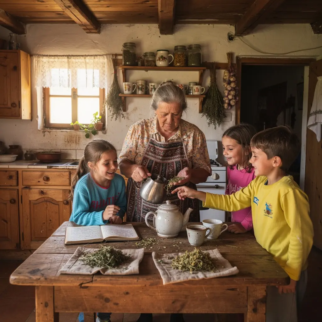 Pakiranje umirujućeg čaja s prirodnim sastojcima na bijeloj pozadini.